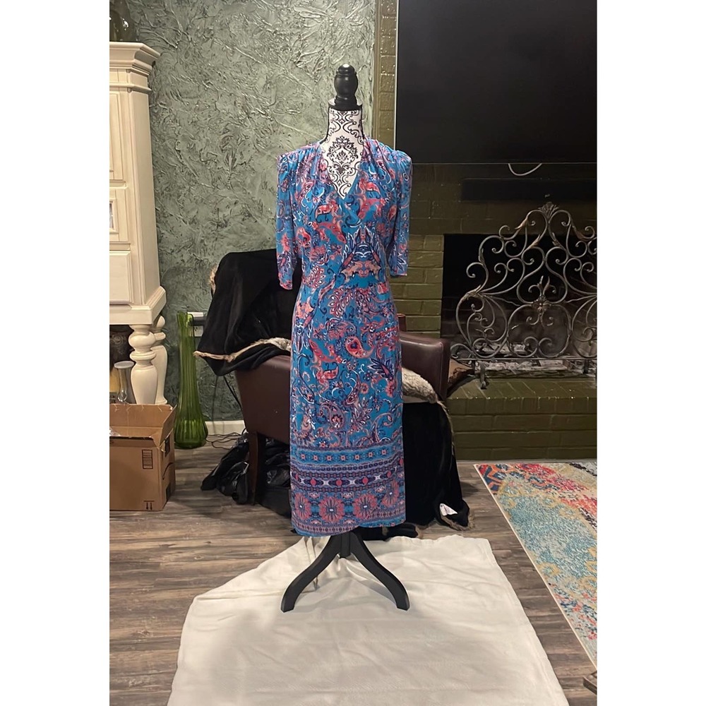 REBA MULTICOLOR SOUTHERN SUNSET  MAXI WRAP DRESS SZ XL